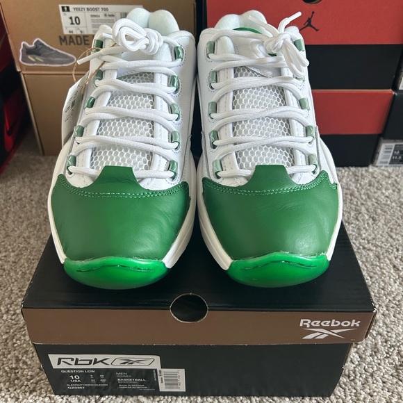 Reebok Question Low Green Toe, Used (Size US Men’s 10.0) - Picture 3 of 5